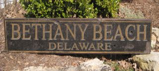 Bethany Beach Delaware Rustic Hand Crafted Wooden Sign
