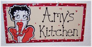 BETTY BOOP SIGN Personalized for KITCHEN BATHROOM OFFICE BEDROOM Decor 