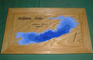 Big Pine Island Lake Wooden 3 D Map Wall Art Carving Kent Co Belding 