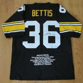 Jerome Bettis Signed TB M N Stat Jersey UDA Le 36 36