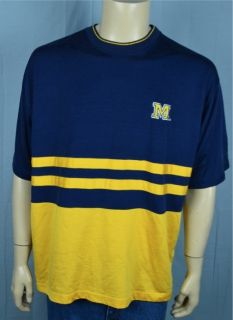 Vtg Starter Michigan Wolverines Navy Blue & Yellow T shirt Mens Sz XL 
