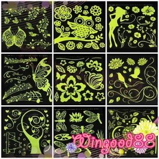 Glow in Dark Fluorescent Mural Art Removable Wall Sticker Decal Home 