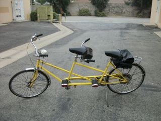   1971 Schwinn Deluxe Twinn Tandem Bike Bicycle Yellow 5 Speed