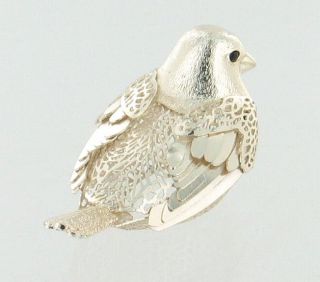Christofle Bird Figurine Lumiere Collection Oiseau Silverplate Onyx 