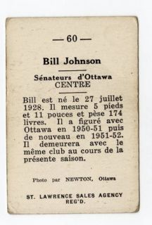 1952 53 St Lawrence Sales Bill Johnson 60