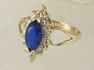   Diamond Syn Sapphire September Birthstone Right Hand Ring