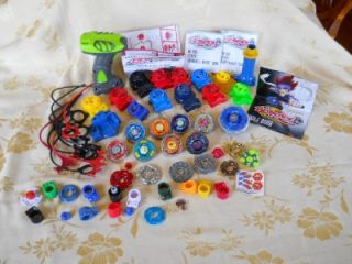 Beyblade Lot Many Photos Bey Blade Launchers Blades Ripcords Parts 