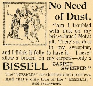 1893 Ad Bissell Carpet Sweeper Home Cleaning Product   ORIGINAL 