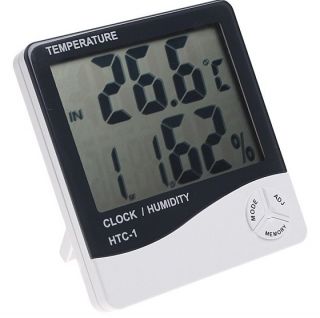 New LCD Digital Temperature Humidity Meter Hygrometer Clock