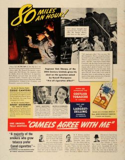 1938 Ad Train Engineers Bob Sharpe Camel Cigarettes Original 