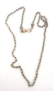 barbara bixby 925 18k rope chain necklace 19 sterling and 18k gold 