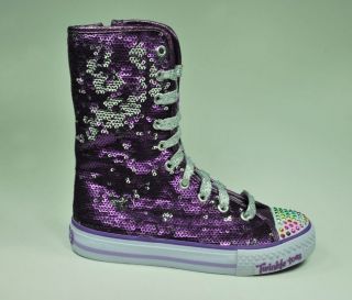 Skechers Girl Twinkle Toes Shuffles Bizzy Bunch Purple Sneakers Shoes 