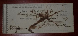 John Trumbull Signed 1829 New York Painter Revolution