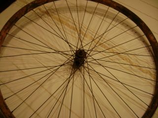 Antique Wooden bicycle wheel 1915 wooden wheel with all spokes No 