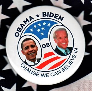 Obama And Biden 2008 Political Campaign Metal Pin Free S/h &Insurance 