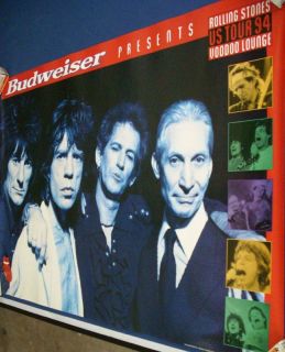 Rolling Stones Voodoo Lounge Tour Poster 1994 Budweiser