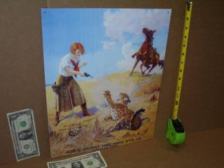 COLT Fire Arms OLD SIGN Dated1991 Hunter caught Big Cat with Lasso The 