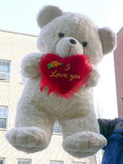 Big Plush 33 Large Teddy Bear w Love Heart Made in USA
