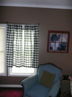   NEW Pair of Vintage 1970s Curtains Drapes Black White Checked 48 x 54