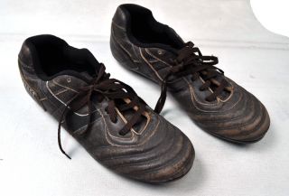 BIKKEMBERGS Brown Soccer Rugby Leather Shoes 45 Italy