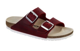 Birkenstock Arizona Red Organic Leather Sandals Regular Fit New 352701 