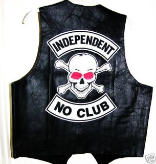 Independent No Club Scull Biker Patch Set Free Vest