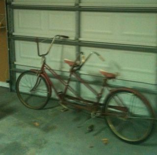 Vintage Bicycle Tandem  & Roebuck Double Seat Rare Find