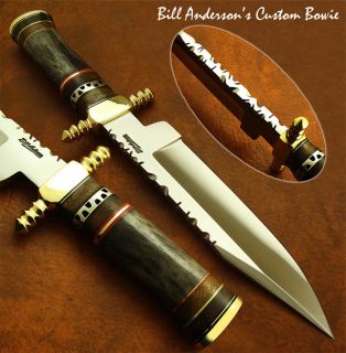 Hand Made by Bill Anderson 1 OF A KIND CUSTOM BOWIE KNIFE FOSSIL 