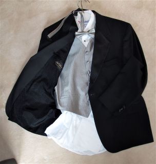 Bill Blass Evening Wear Tuxido Jacket, Matching Pants, Shirt 