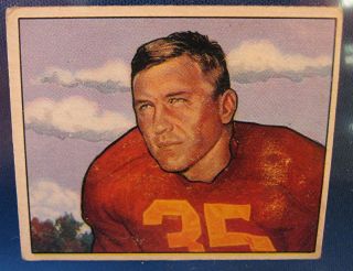 1950 Bowman Football 29 Bill Dudley HOF No CREASES Corners Are Rough 