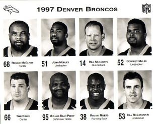 1997 Denver Broncos Team Issue Photo w Bill Romanowski
