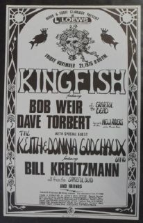 Kingfish Grateful Dead Syracuse 1975 Concert Poster Original RARE 