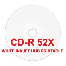 100 High Quality 52x Inkjet White Printable Blank CD R