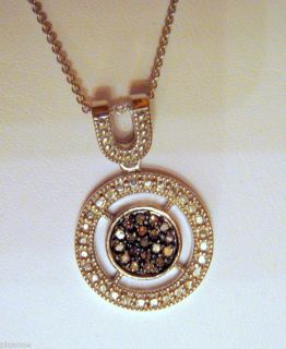 20 Ct Chocolate Diamond Circle Pendant Necklace