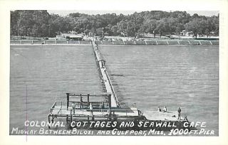 MS Gulfport Biloxi Colonial Cottages Seawall Cafe K13719