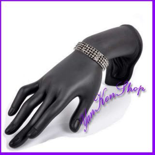 D05 Black Long Hand style Ring Bracelets Jewelry Plastic Display Stand 