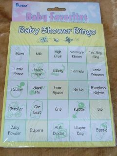 New Fun Baby Shower Bingo Baby Favorites Game Cards for 24 Guests 