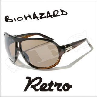 Biohazard Sunglasses Shades Men Retro Vintage Brown