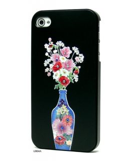Colourful Vase 3D Relief Bling Rhinestones Hard Cover Case for iPhone 