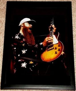 ZZ Top Billy Gibbons Gibson 1959 Pearly Gates Les Paul Framed Tribute 