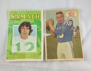 1968 1971 Topps Football Oddball Insert Lot 70 w Stars Namath Unitas 