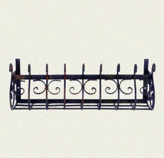 extra large window box wall plant holder wrought iron in a black 