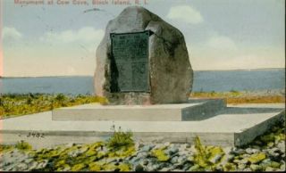 Block Island RI Monument at Cow Cove Divided Back