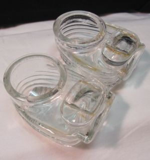 Vintage Bird Cage Water Holders Cup Art Deco Glass Feeder Seed Holder 