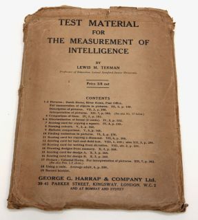 1919 Terman, Lewis M. STANFORD BINET INTELLIGENCE TEST  GG Harrap & Co 