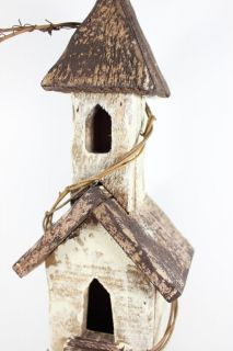 Primitive Rustic Church Birdhouse Country Home Decor