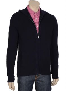 Bloomingdales Mens Cashmere Cardigan Sweater Small s Hoodie Zip Front 