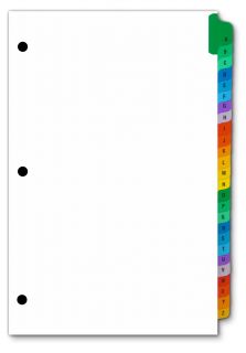 Index Tabs for Standard 3 Ring Binder 8 1 2 x 11 in Durable Card 