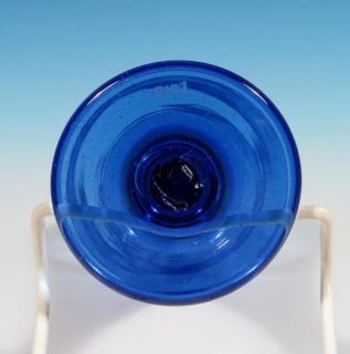 La Verrerie de Biot France Set 4 Cobalt Blue Bubble Art Glass 