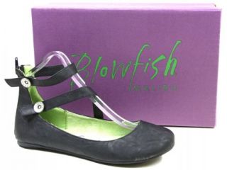 Blowfish Santion Womens Black Leather Look Flat Pumps Shoes UK Sizes 3 